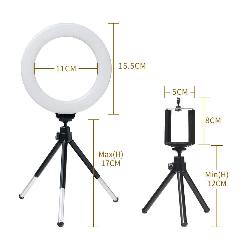COMBO RING LIGHT TRIPOD) (TRIPOD STAND)10 inch Big LED Selfie Ring Light  with Tripod Stand